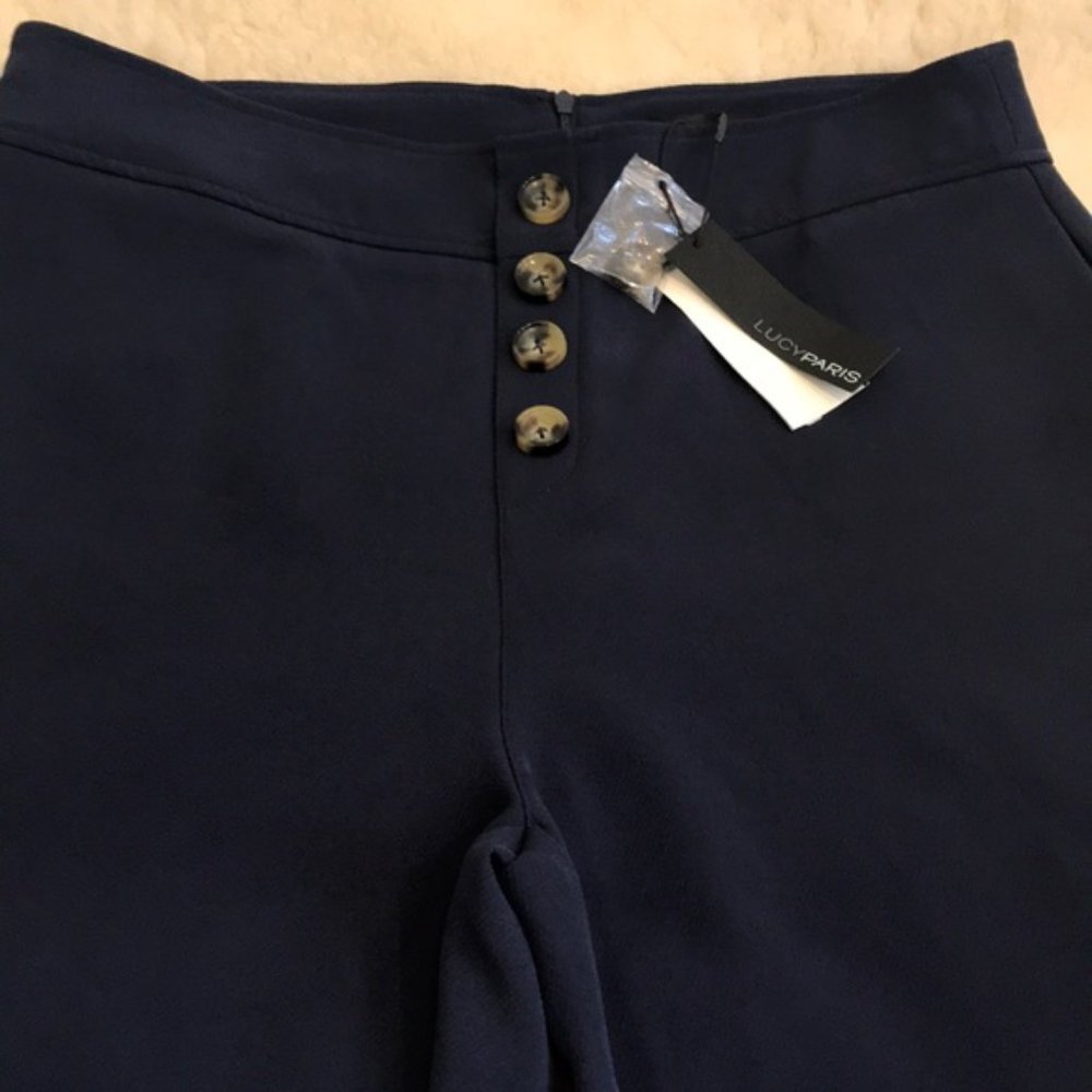 Lucy Paris Diane Button-Front Wide Pants. XS - Picture 4 of 8